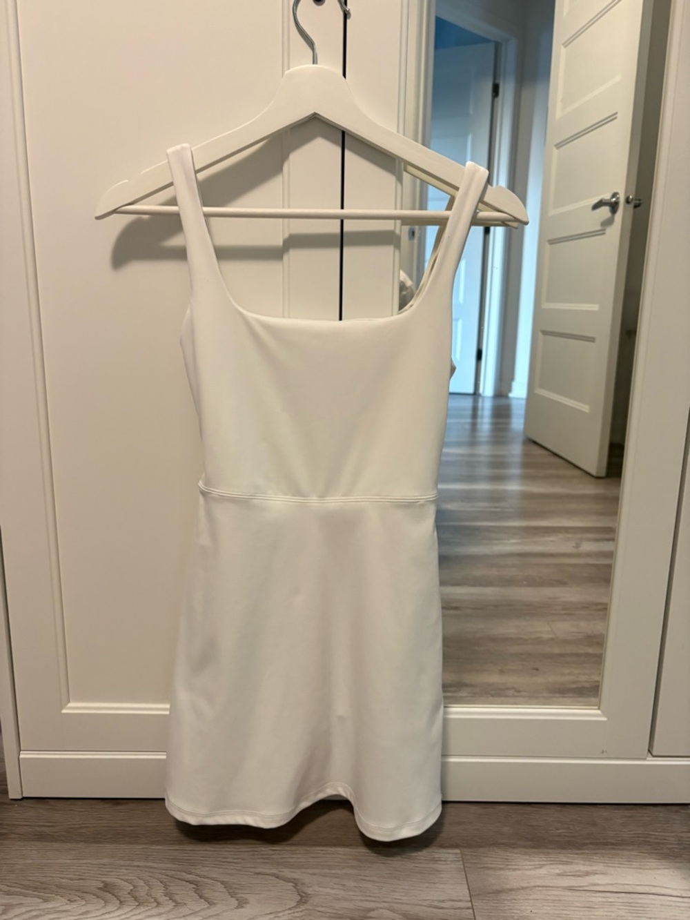 Garage White Square-Neck Mini Dress